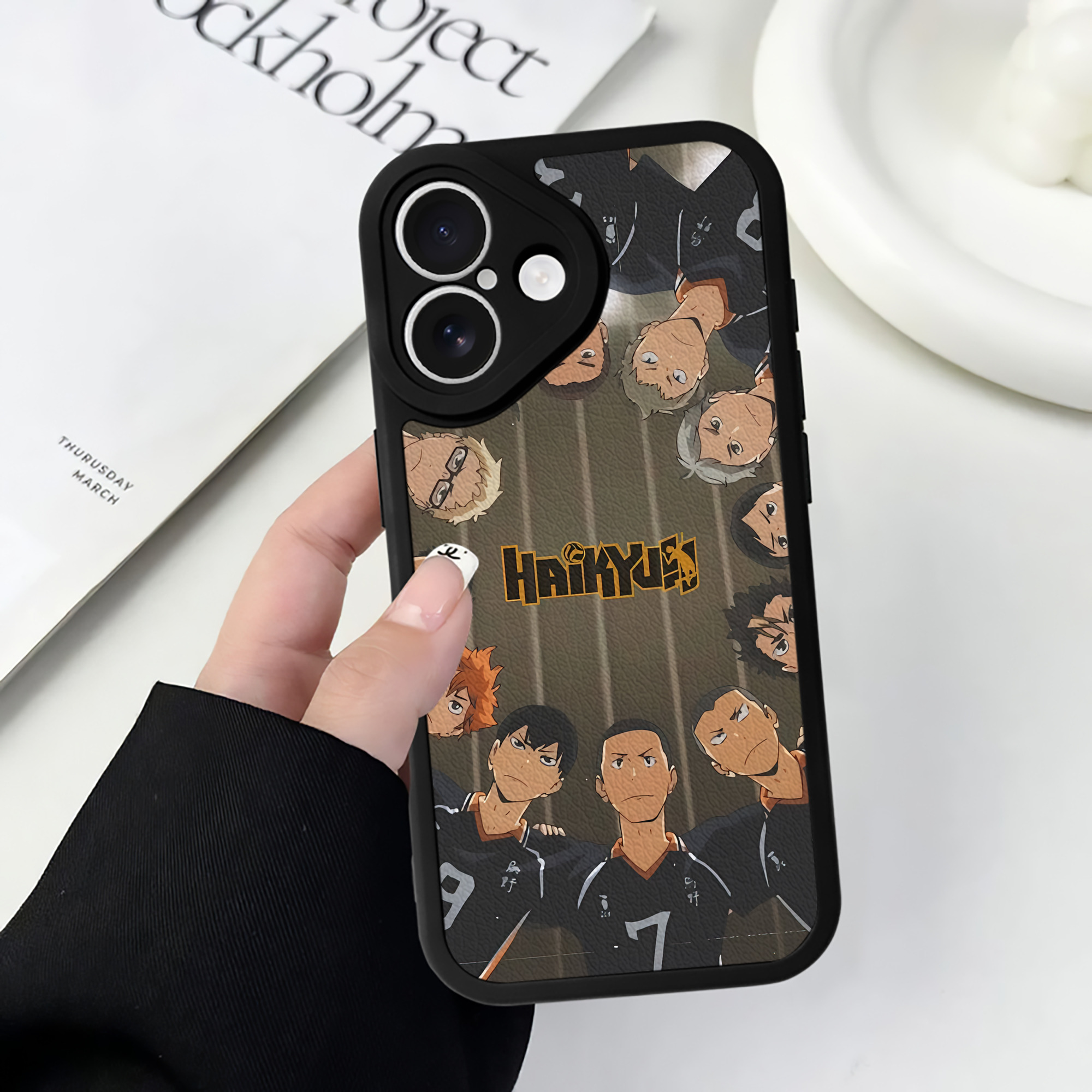 （画像用） ハイキュー!! Haikyu!! 【iPhone 16シリーズ対応】シリコンスマホケース（レザー調） 材質：シリコン